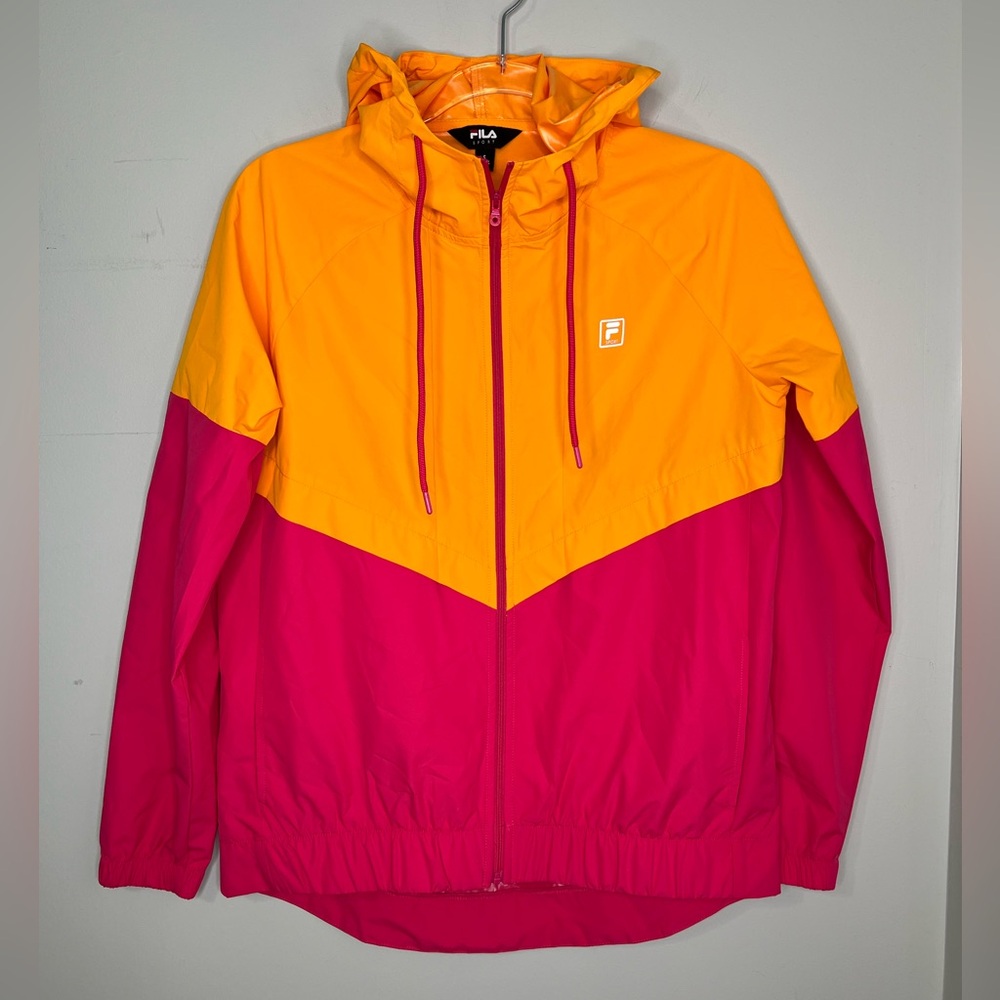Fila Sport Orange Jacket Windbreaker. Small. Lightweight.